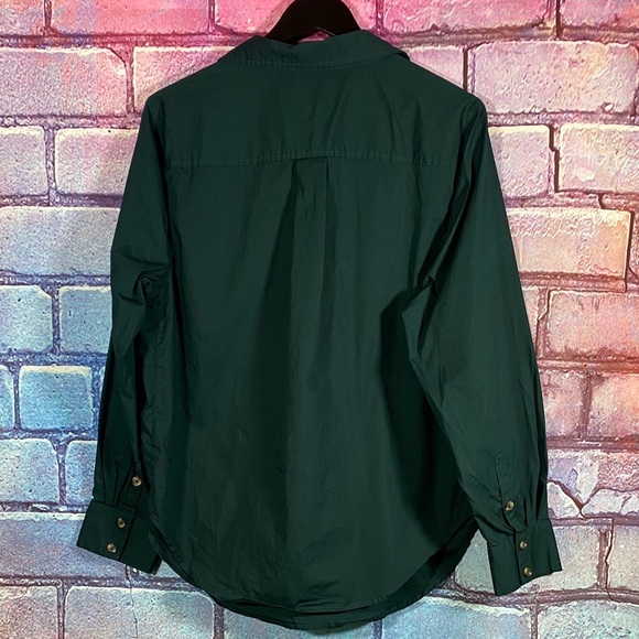 Universal Standard Women’s Small Green Button-Up Long Sleeve Shirt Cotton Blend - Picture 6 of 11